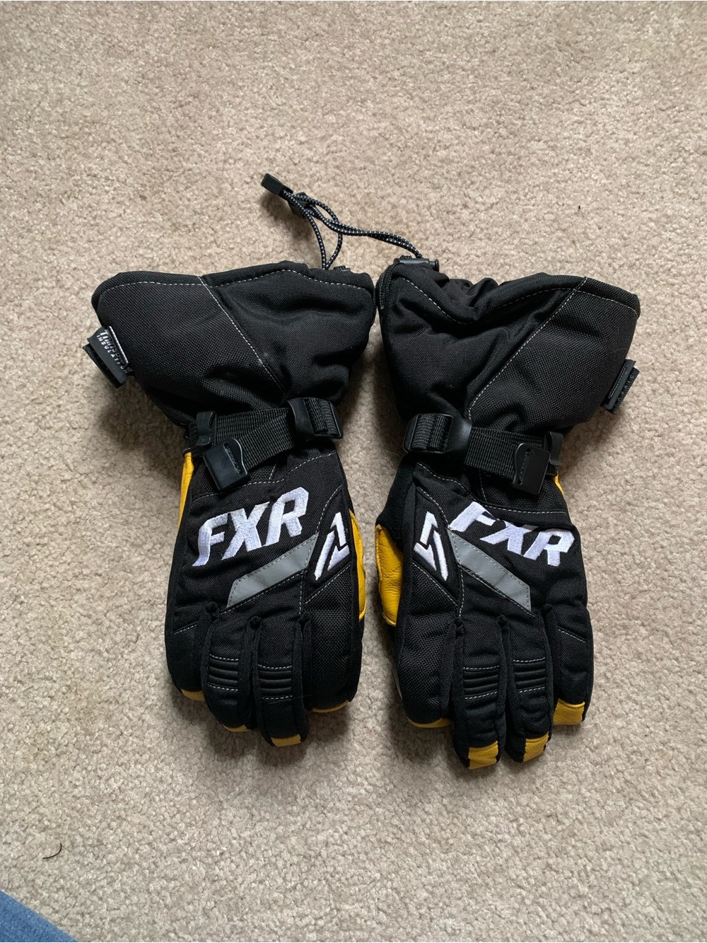 FXR Men's Black and Yellow Insulated Snow Gloves
